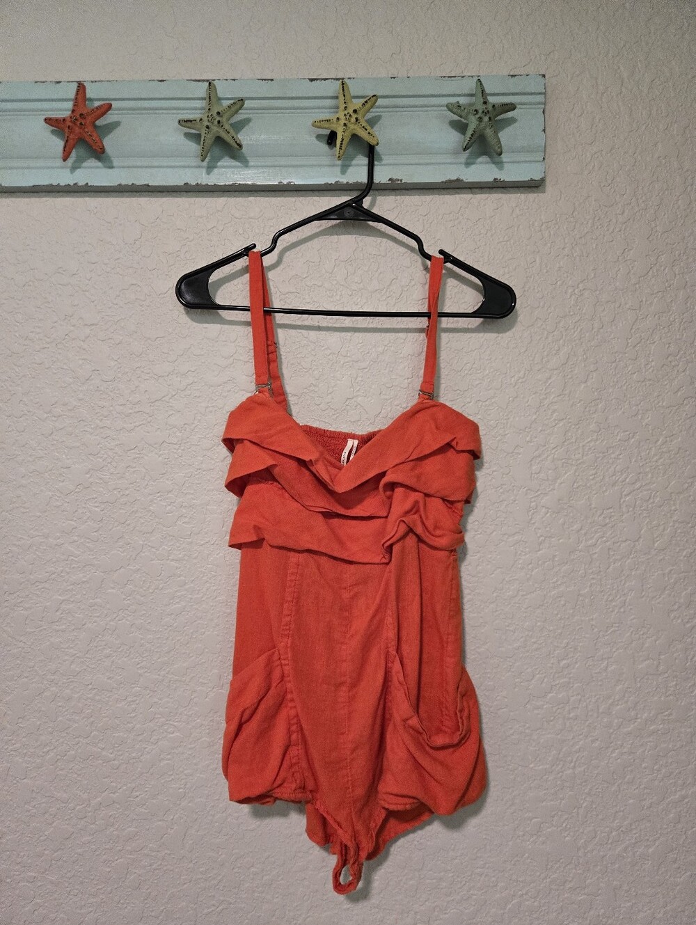 Anthro Orange Romper